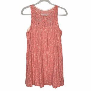 Free People Babydoll Mini Dress Pink Peach XS